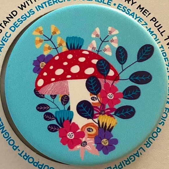 POPSOCKET Mushroom “Shroom Blooms” New Package Exchangeable Face Cellphone Grip - Picture 2 of 7